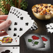 Rote Rose auf Schwarz Spielkarten (In Situ)
