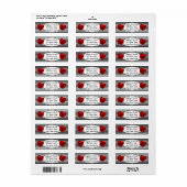 Rote Rose auf Schwarz-Weiß-Streifen Hochzeit (Vorne)