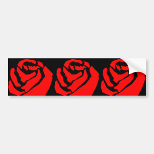 Rote Rose auf schwarzem Grund Autoaufkleber