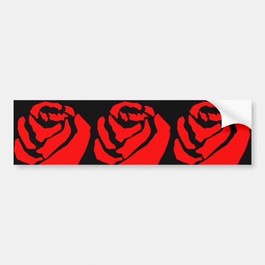 Rote Rose auf schwarzem Grund Autoaufkleber (Vorne)