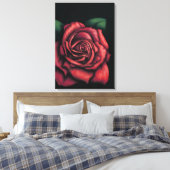 Rote Rose auf schwarzem Grund Leinwanddruck (Insitu (Schlafzimmer))