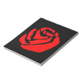Rote Rose auf schwarzem Grund Notizblock (Rotiert)