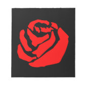Rote Rose auf schwarzem Grund Notizblock (Vorderseite)
