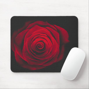 Rote Rose auf schwarzem Hintergrund mit Vintage-Ef Mousepad