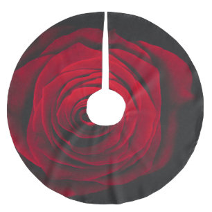 Rote Rose auf schwarzem Hintergrund mit Vintage-Ef Polyester Weihnachtsbaumdecke
