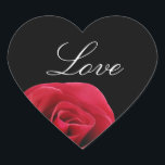 Rote Rose auf schwarzen Herzaufklebern Herz-Aufkleber<br><div class="desc">Diese sind für Ihre Hochzeitseinladungen perfekt.  Karo,  der heraus zusammenbringt Einladungen…</div>