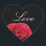 Rote Rose auf schwarzen Herzaufklebern Herz-Aufkleber<br><div class="desc">Diese sind für Ihre Hochzeitseinladungen perfekt.  Karo,  der heraus zusammenbringt Einladungen…</div>