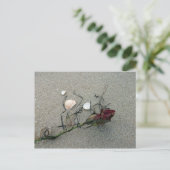 rote Rose auf See verloren Postkarte (Stehend Vorderseite)