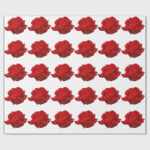 Rote Rose auf Weiß Geschenkpapier (Flach)