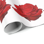 Rote Rose auf Weiß Geschenkpapier (Rolleneckpunkt)