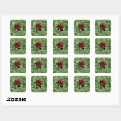 Rote Rose Aufkleber (Blatt)