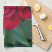 Rote Rose aus der Nähe Geschirrtuch (Viertel Falte)