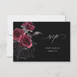 Rote Rose & Bat Halloween-Party mit UAWG RSVP Karte