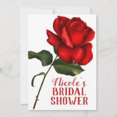 Rote Rose Beauty & Beast Brautparty Einladung (Vorderseite)