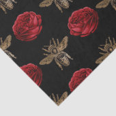 Rote Rose Bee Series Design 16 Tissue Paper Seidenpapier (Detail)