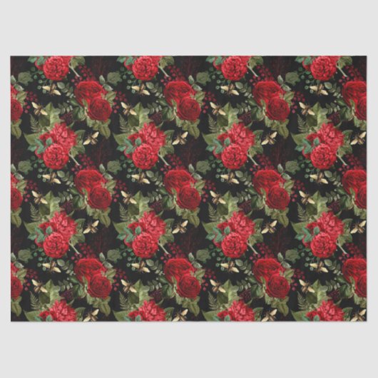 Rote Rose Bee Series Design 18 Tissue Paper Seidenpapier (Vorderseite)