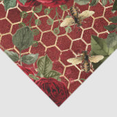 Rote Rose Bee Series Design 45 Seidenpapier (Detail)