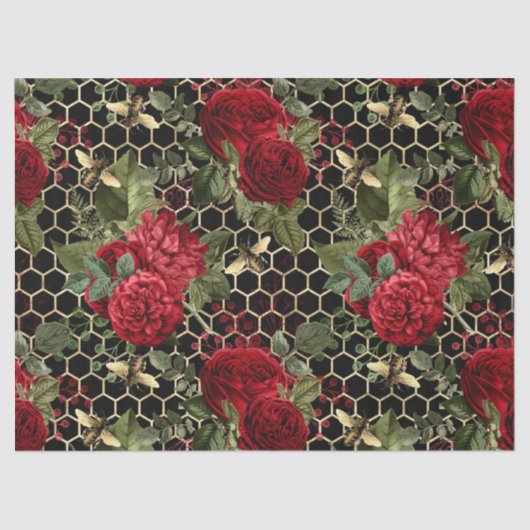 Rote Rose Bee Series Design 46 Seidenpapier (Vorderseite)
