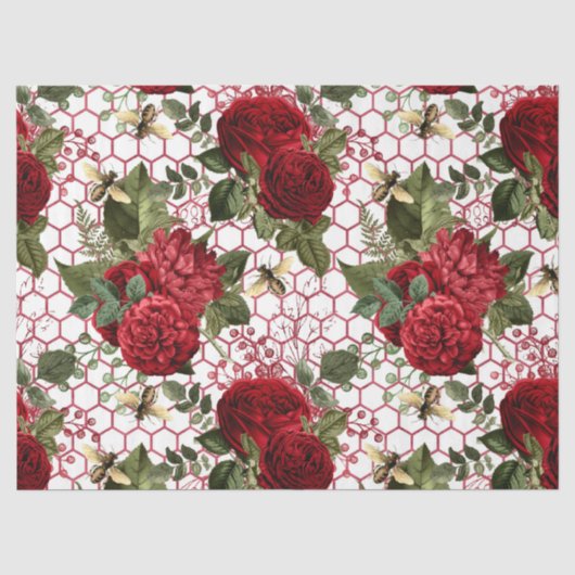Rote Rose Bee Series Design 47 Seidenpapier (Vorderseite)