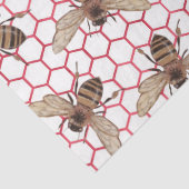 Rote Rose Bee Series Design 52 Seidenpapier (Detail)