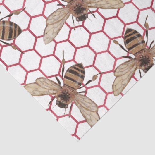 Rote Rose Bee Series Design 52 Seidenpapier (Detail)