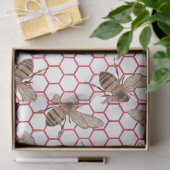 Rote Rose Bee Series Design 52 Seidenpapier (Geschenk)