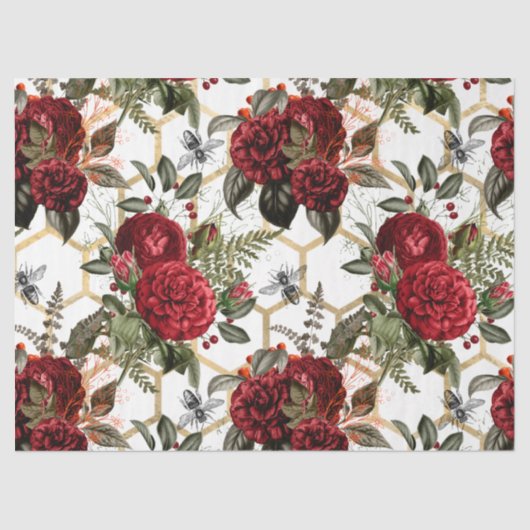 Rote Rose Bee Series Design 62 Seidenpapier (Vorderseite)