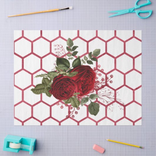 Rote Rose Bee Series Design 65 Seidenpapier (Basteln)