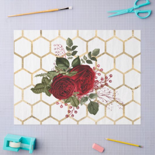 Rote Rose Bee Series Design 66 Seidenpapier (Basteln)