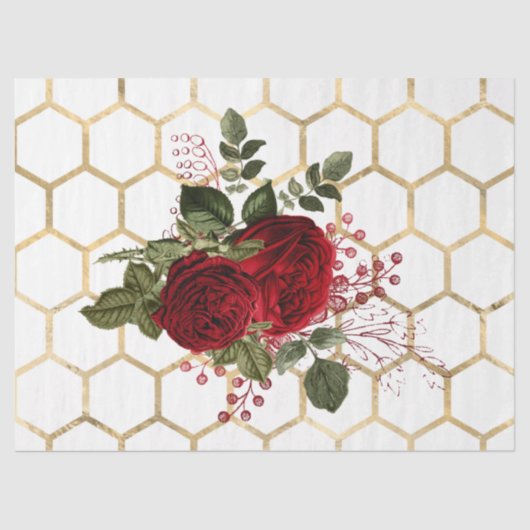 Rote Rose Bee Series Design 66 Seidenpapier (Vorderseite)