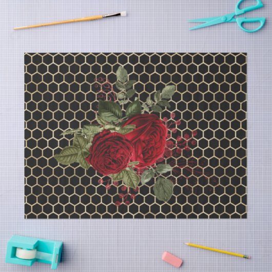 Rote Rose Bee Series Design 68 Seidenpapier (Basteln)