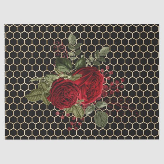 Rote Rose Bee Series Design 68 Seidenpapier (Vorderseite)