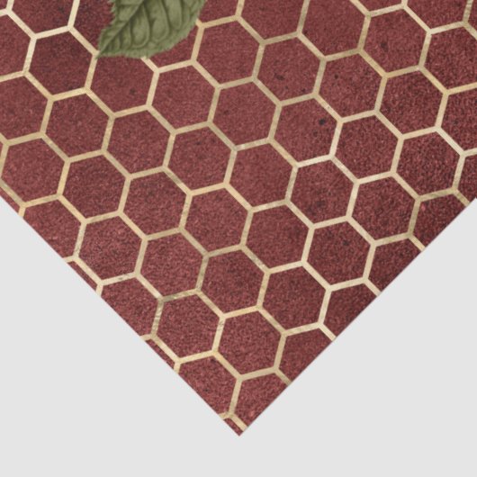 Rote Rose Bee Series Design 69 Seidenpapier (Detail)