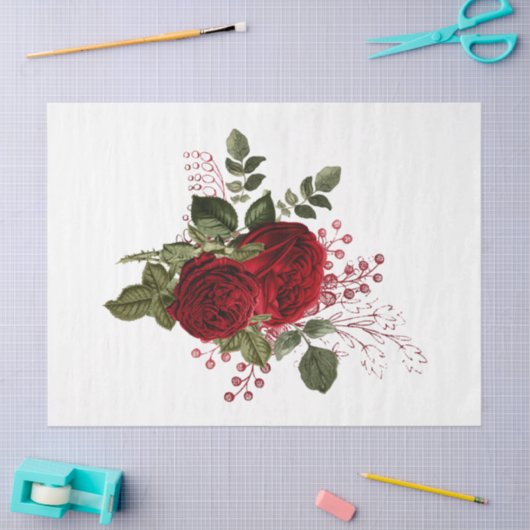 Rote Rose Bee Series Design 71 Seidenpapier (Basteln)