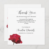 Rote Rose Beerdigung Dankeschön Karte (Vorne/Hinten)