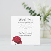 Rote Rose Beerdigung Dankeschön Karte (Stehend Vorderseite)