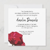 Rote Rose Beerdigungskarte Einladung (Vorderseite)