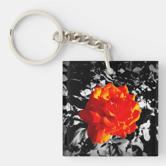 Rote Rose (beidseitig) Schlüsselanhänger (Vorderseite)