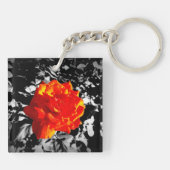 Rote Rose (beidseitig) Schlüsselanhänger (Rückseite)