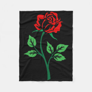 Rote Rose benutzerdefinierbar Fleecedecke