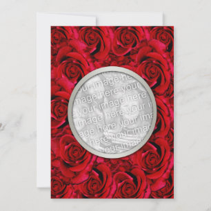 Rote Rose benutzerdefiniertes Foto Brautpaar Hochz Einladung