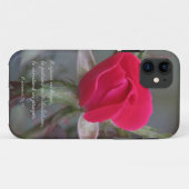Rote Rose, Bibel-Vers über Hoffnung, Römer-12:12 Case-Mate iPhone Hülle (Rückseite (Horizontal))
