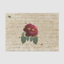 Rote Rose Bienen Seidenpapier