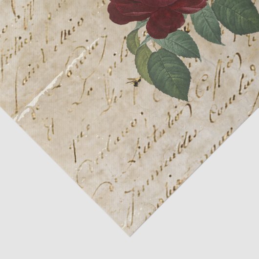 Rote Rose Bienen Seidenpapier (Ausschnitt)