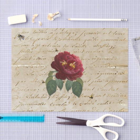 Rote Rose Bienen Seidenpapier (Handwerk)