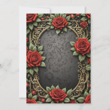 Rote Rose Black Background Custom Floral Wedding