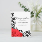 Rote Rose Black Blühe Hochzeitwechsel Postkarte (Stehend Vorderseite)