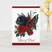 Rote Rose Black Fee Grußkarte Karte (Gelbe Blume)