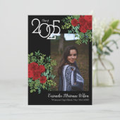 Rote Rose Black Foto Abschluss Ankündigung (Stehend Vorderseite)