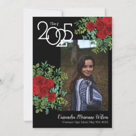 Rote Rose Black Foto Abschluss Ankündigung